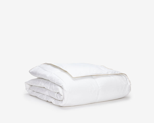 White hotel duvet folded 